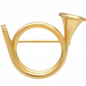 French Hunting Horn equestrian ascot tie Pin